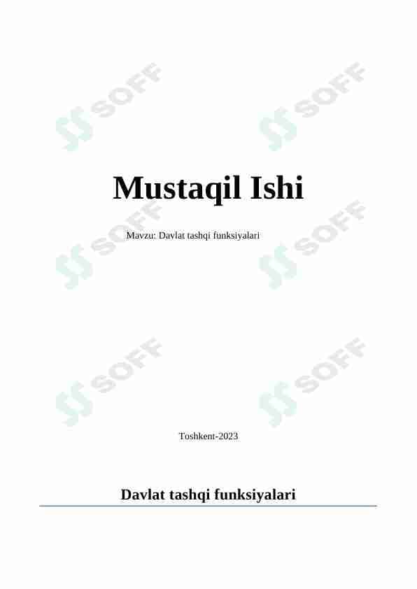 davlatning tashqi funksiyalari