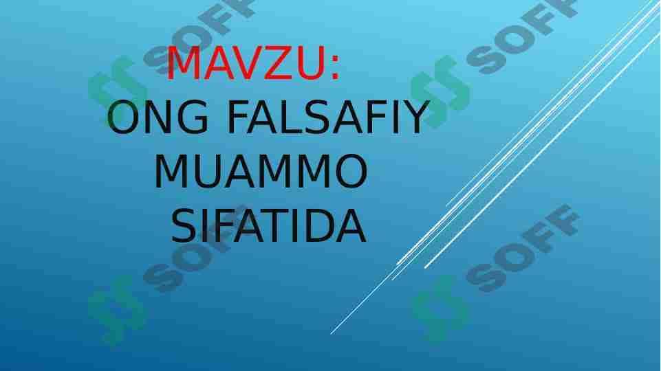 Ong falsafiy mummo sifatida