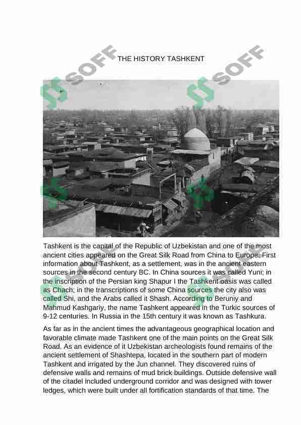 the history tashkent