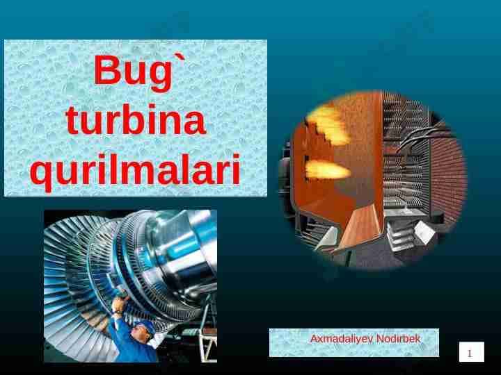 Bug` turbina qurilmalari
