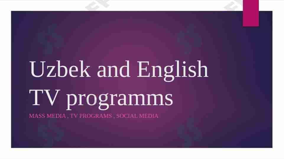Uzbek and English TV programs