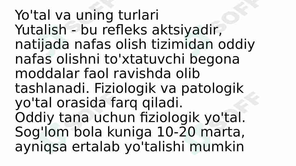 Yo'tal va uning turlari