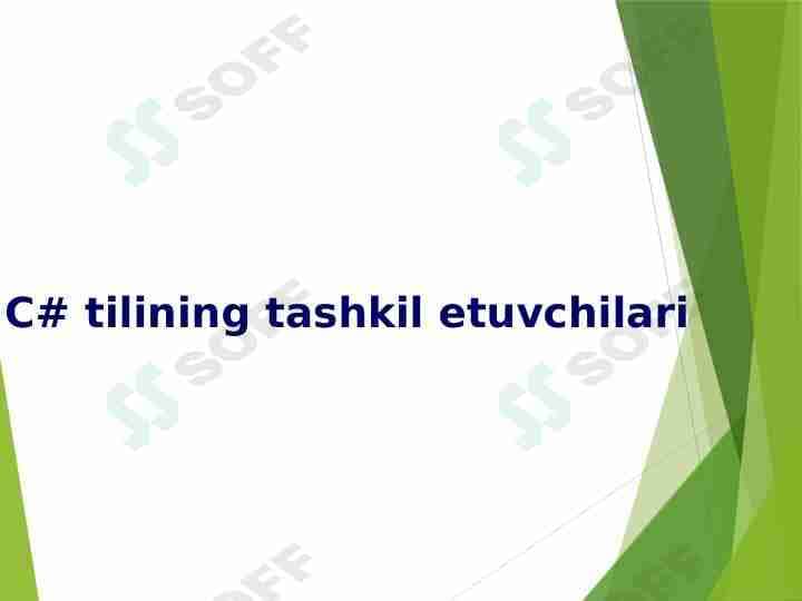 C# tilining tashkil etuvchilari haqida umumiy tushuncha.