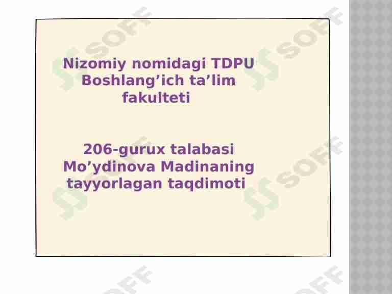 Tarbiyaning umumiy metodlari haqida tushuncha
