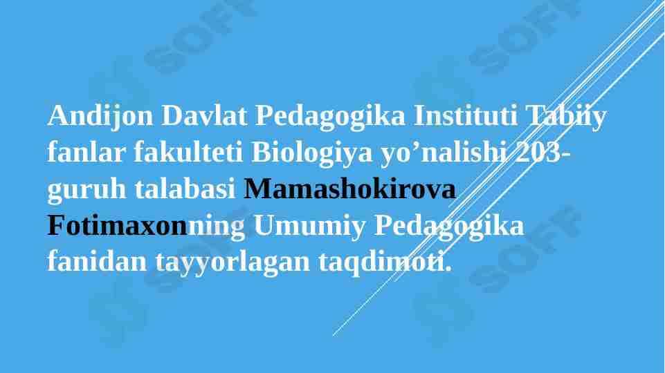 Tarbiya jarayonining mohiyati va mazmuni.