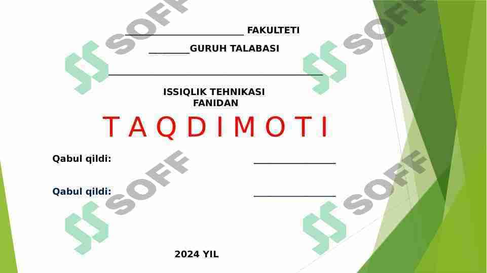 Issiqlik TexnikasI