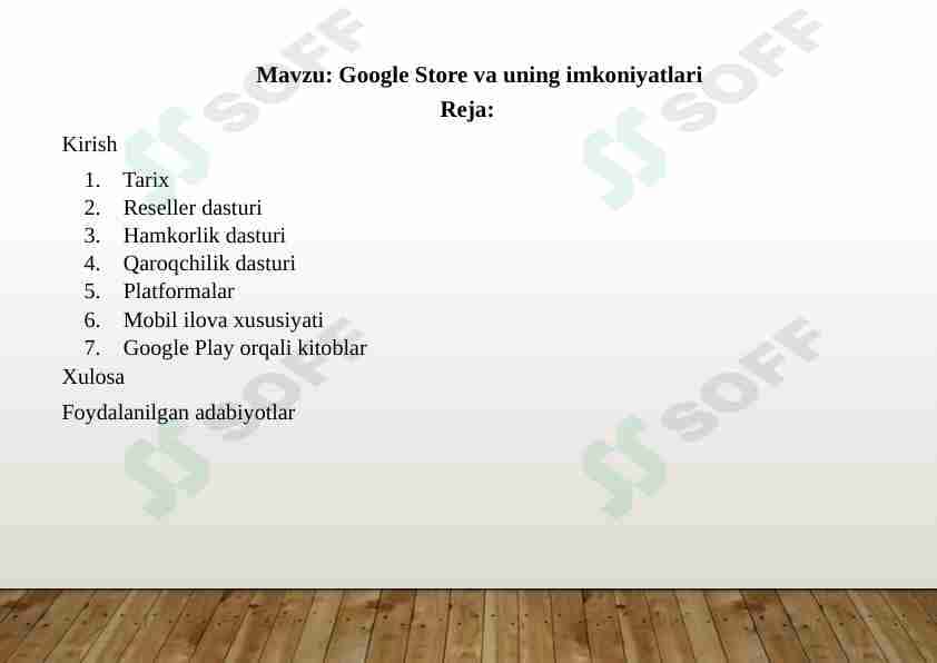 Google Store va uning imkoniyatlari