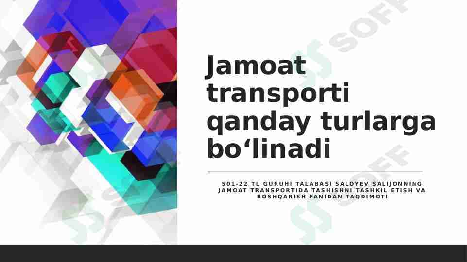 Jamoat transporti.