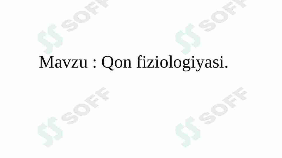 Qon fiziologiyasi
