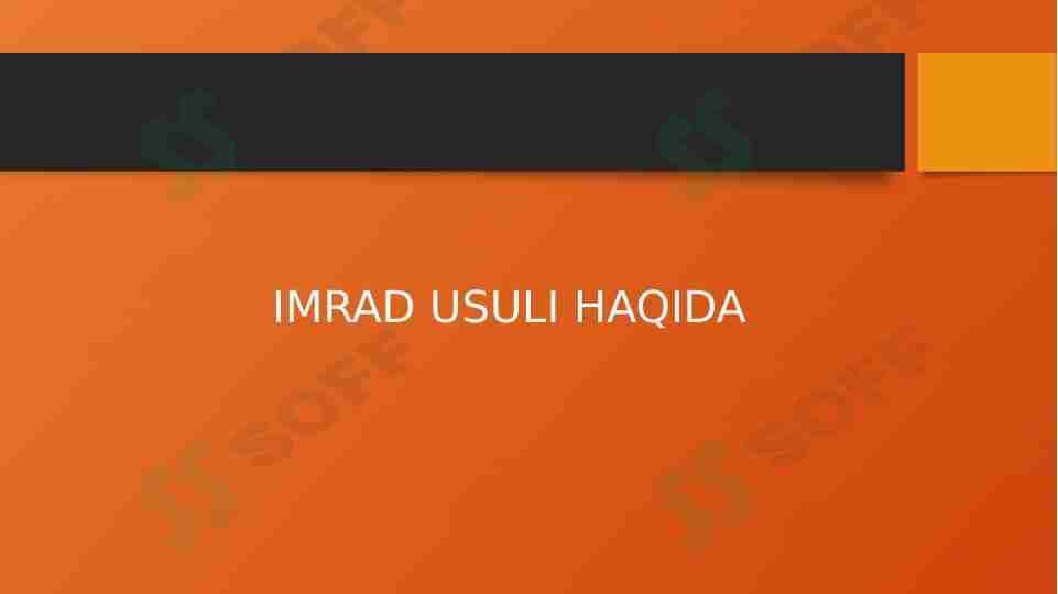 Imrad usuli haqida