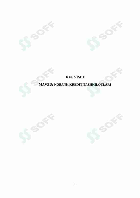 NOBANK KREDIT TASHKILOTLARI