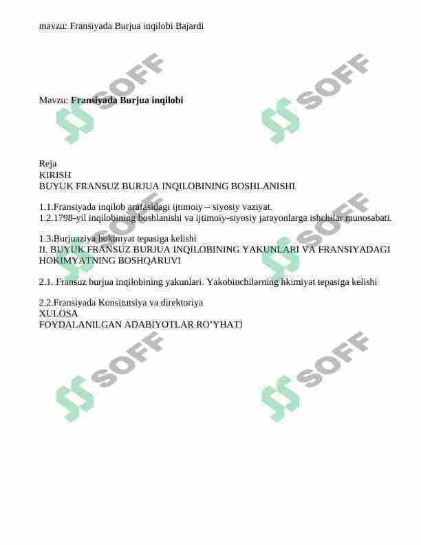 fransiyada burjua inqilobi