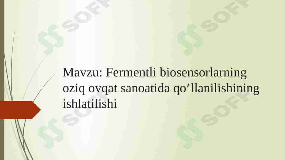 Fermentli biosensorlarning oziq ovqat sanoatida qoʻllanilishi