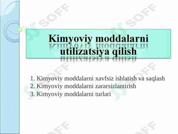 Kinyoviy moddalar va ularni utilizatsiya qilish