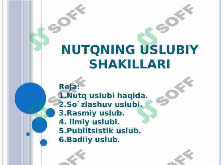 Nutqning uslubiy shakillari