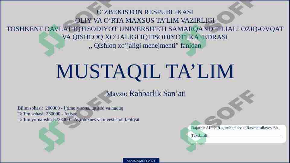 RAHBARLIK SAN'ATI
