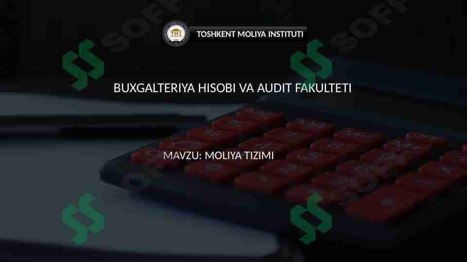 MOLIYA TIZIMI