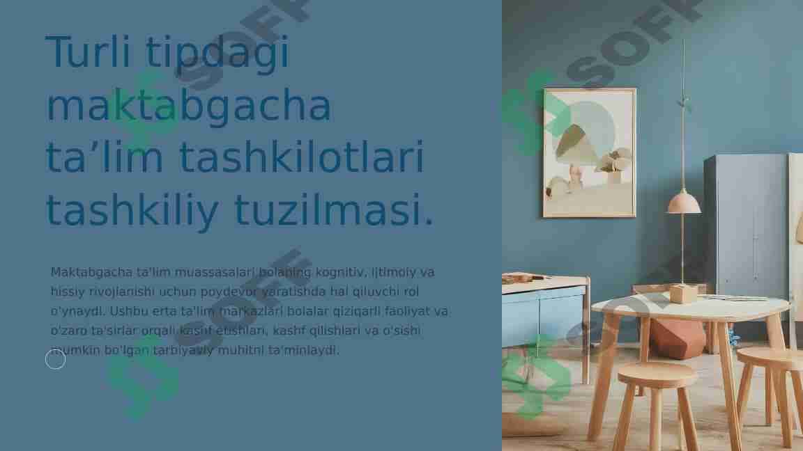 Turli tipdagi maktabgacha ta’lim tashkilotlari tashkiliy tuzilmasi.