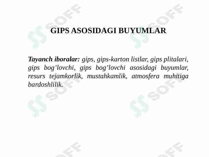 GIPS asosidaGI buyumlar
