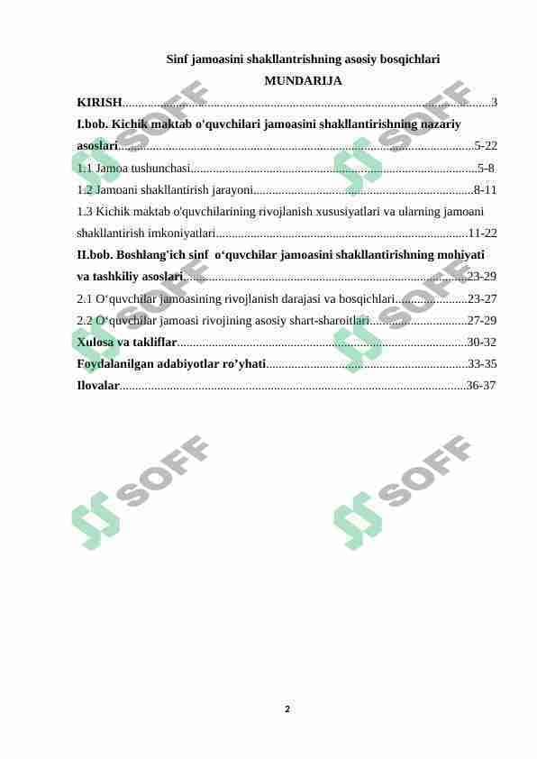 Sinf jamoasini shakllantrishning asosiy bosqichlari