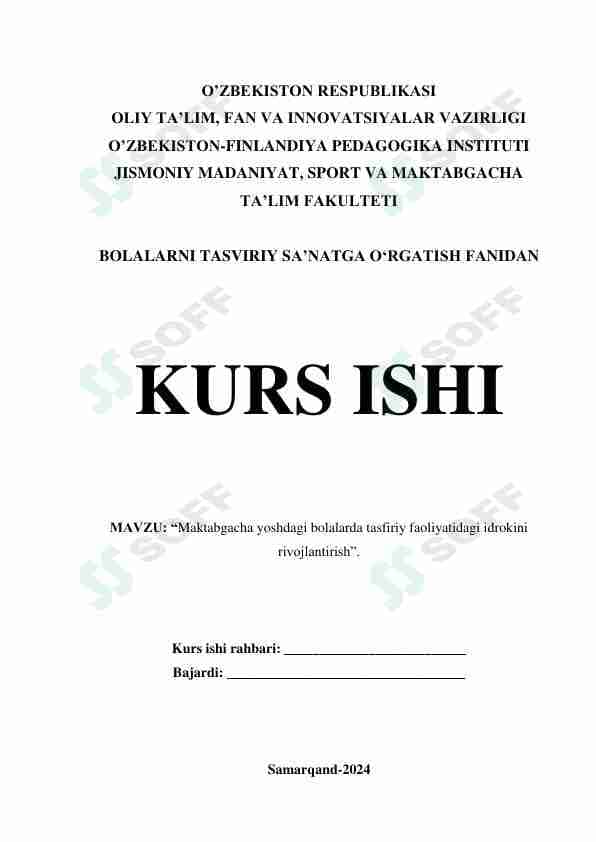 Maktabgacha yoshdagi bolalarda tasfiriy faoliyatidagi idrokini rivojlantirish