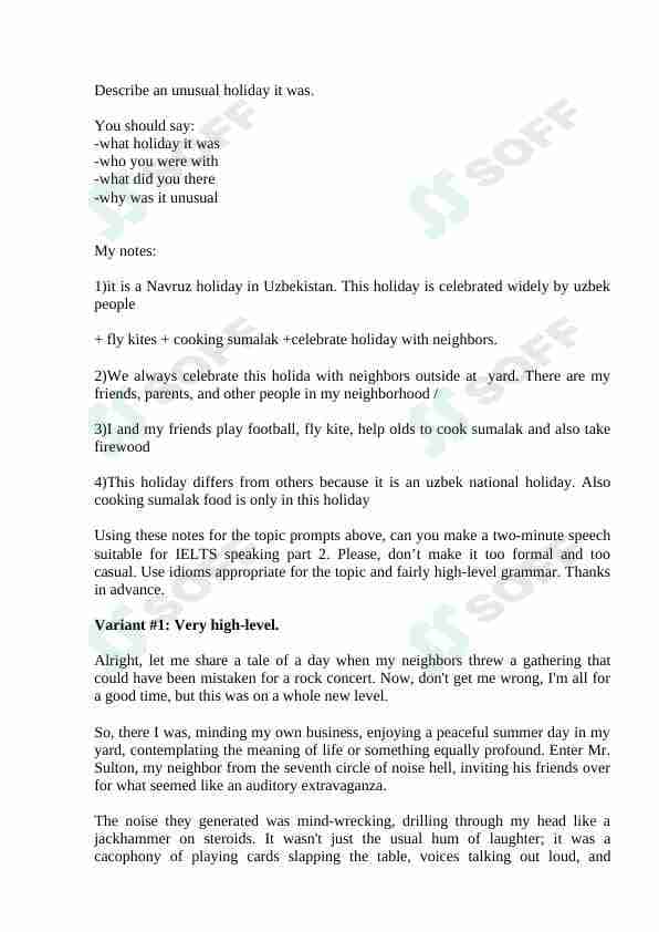 Ingliz tili Speaking part 2 Topic
