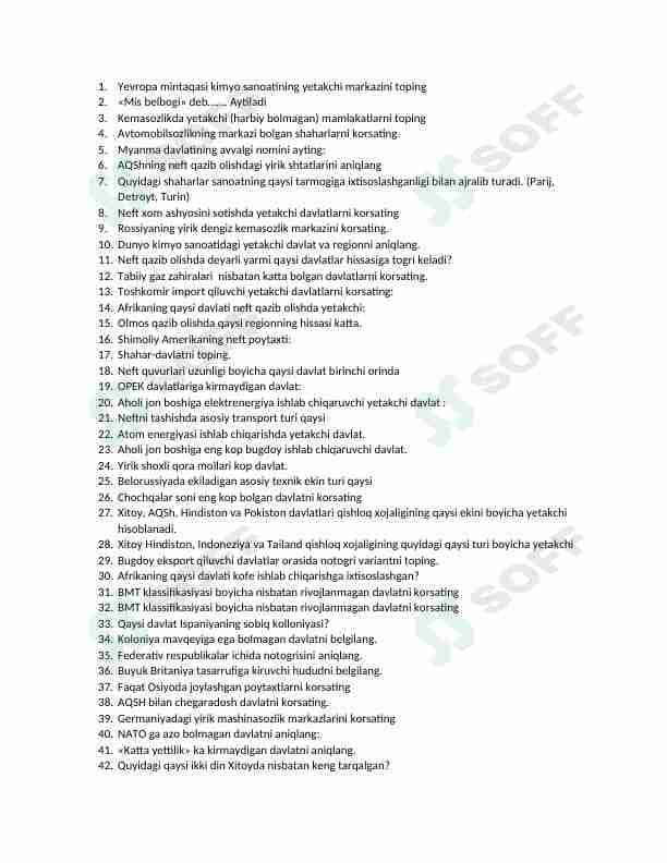 Jahonning iqtisodiy geografiyasi
