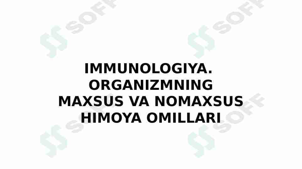 Immunitet haqida taqdimot