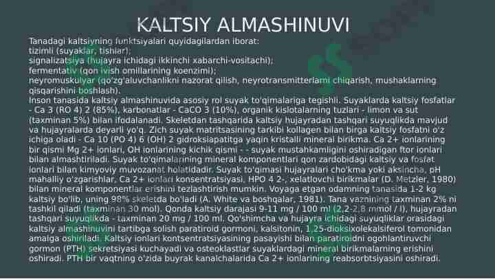KALTSIY ALMASHINUVI