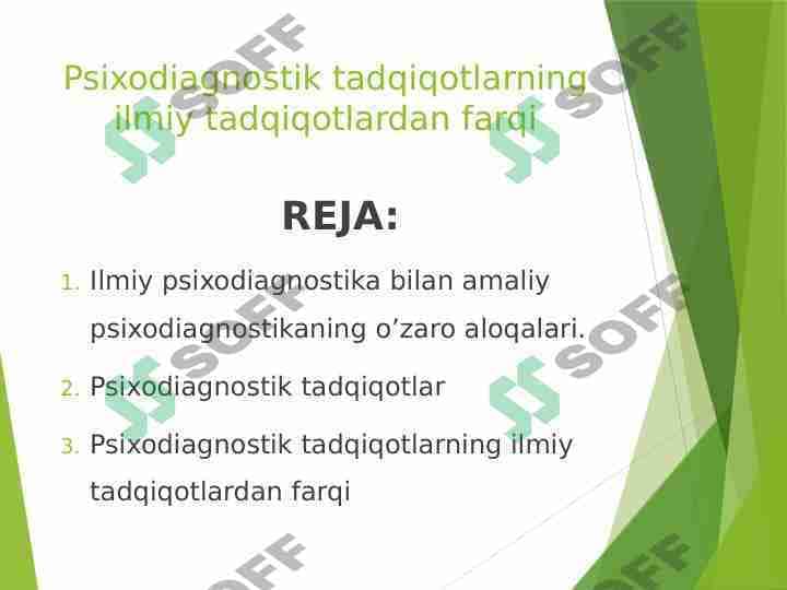 Psixodiagnostik tadqiqotlarning ilmiy tadqiqotlardan farqi