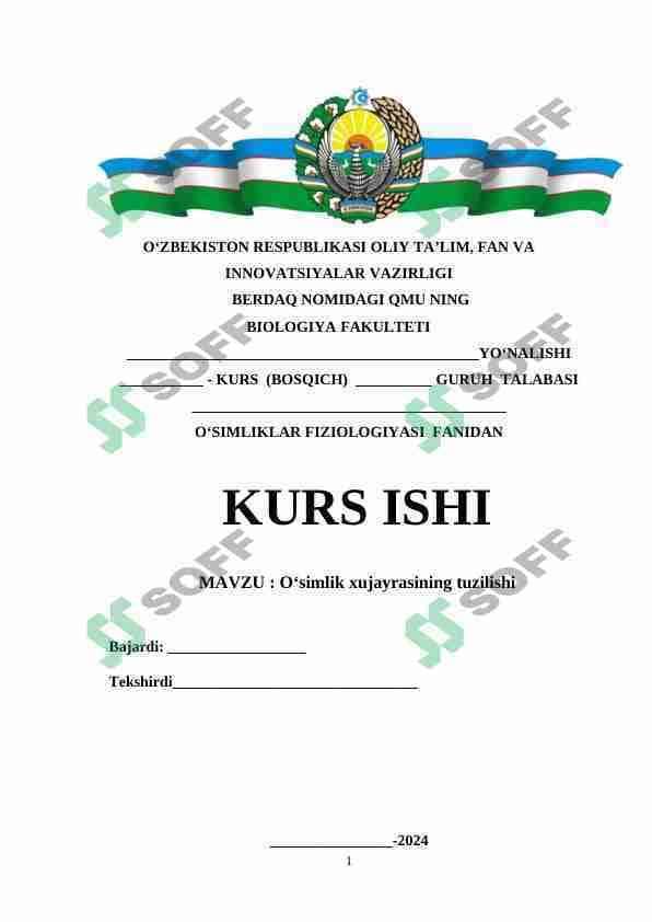 O'simliklar hujayrsining tuzilishi