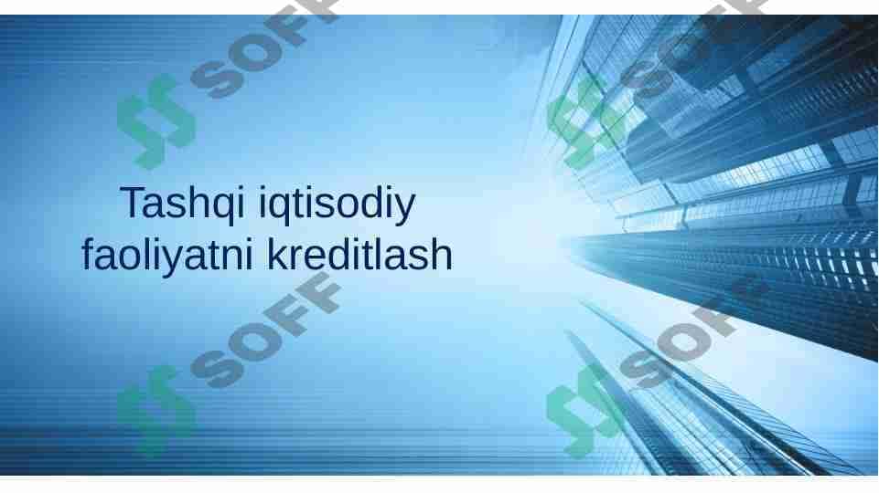 Tashqi iqtisodiy faoliyatni kreditlash