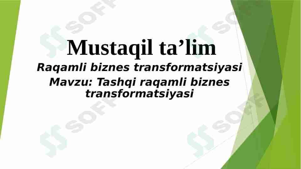 Tashqi raqamli biznes transformatsiyasi