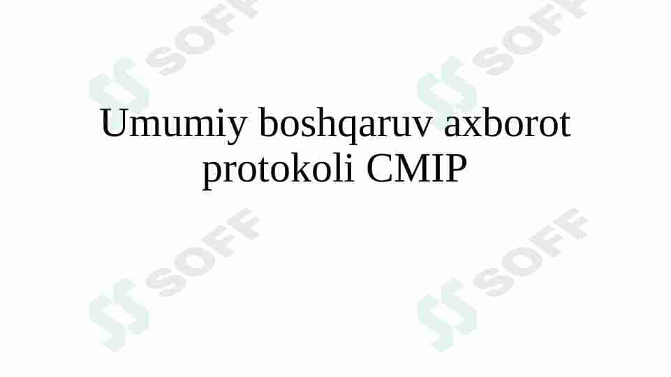 Umumiy boshqaruv axborot protokoli CMIP