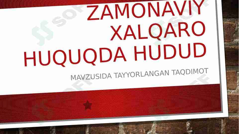 Zamonaviy xalqaro huquqda Hudud