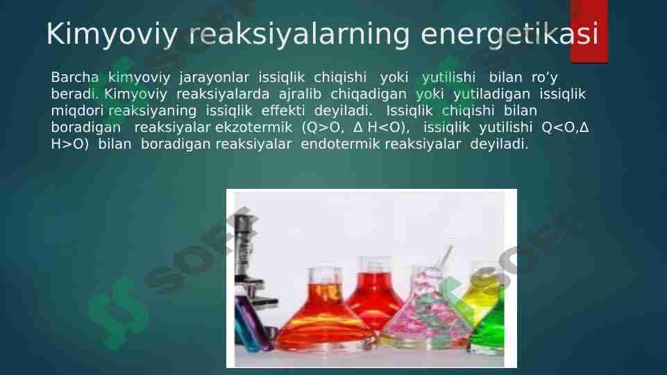 Kimyoviy reaksiyalarning energetikasi