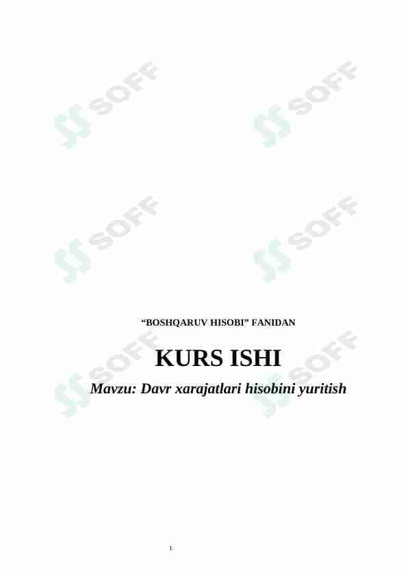 Davr xarajatlari hisobini yuritish