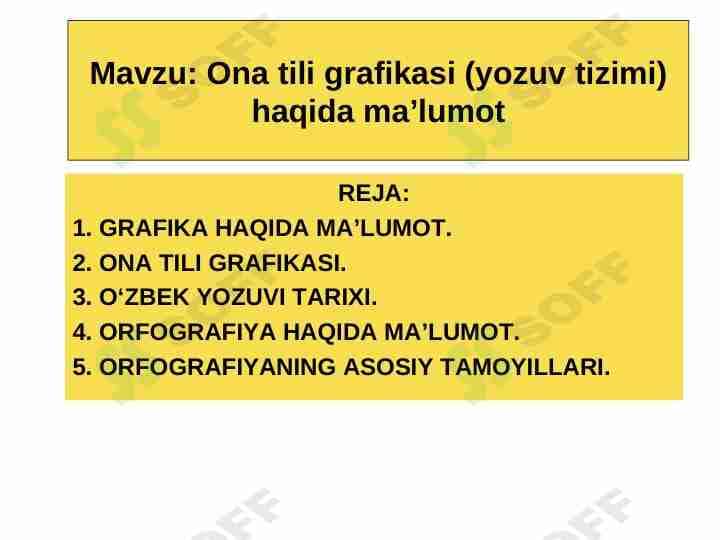 ona tili grafikasi