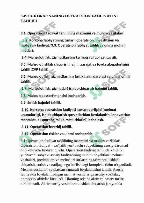KORXONALAR IQTISODIY NOCHORLIGI (BANKROTLIGI)NI BAHOLASH VA TAHLIL QILISH