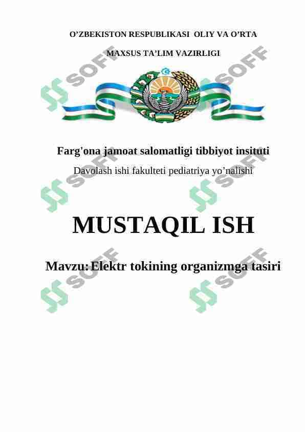 Elektr tokining organizmga tasiri