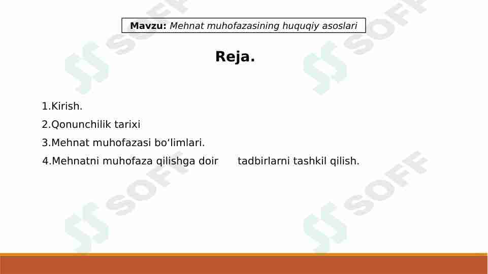 Mehnat muhofazasining huquqiy asoslari