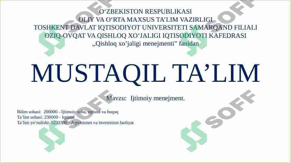IJTIMOIY MENEJMENT