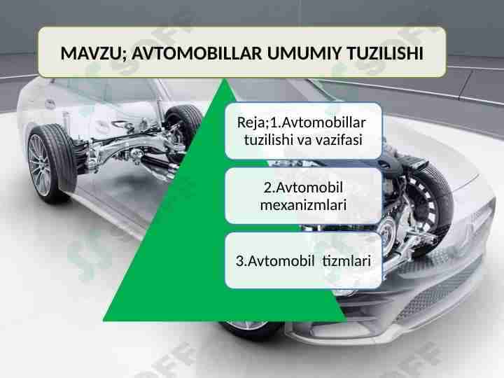 Avtomobil tuzilishi fanidan dars ishlanma