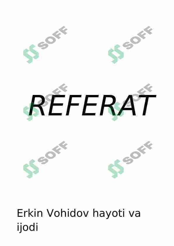 Referat Erkin Vohidov