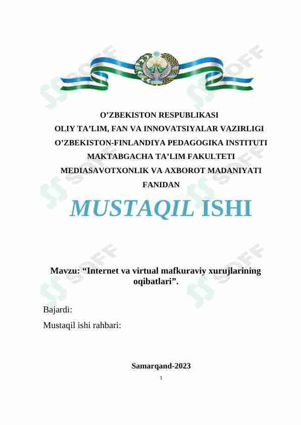 Internet va virtual mafkuraviy xurujlarining oqibatlari