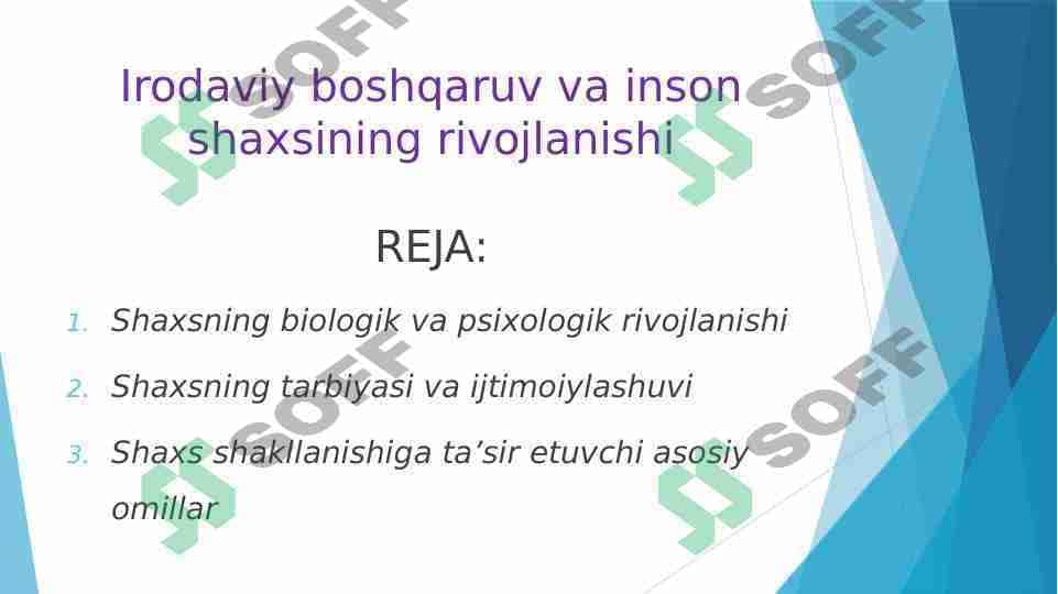 Irodaviy boshqaruv va inson shaxsining rivojlanishi