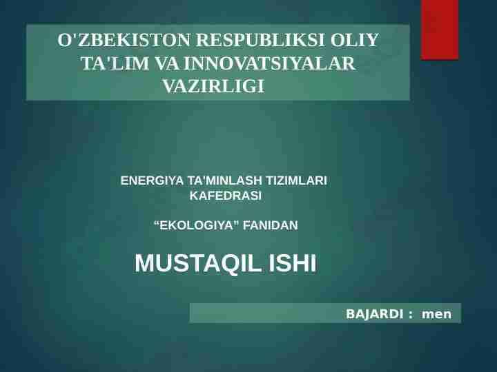 EKOLOGIK MUOMMOLAR