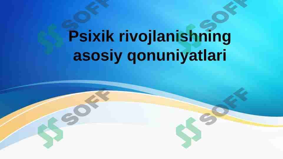 psixik rivojlanish