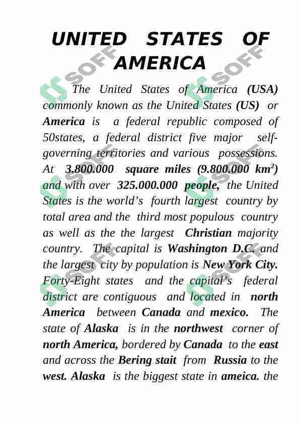 Amerika haqida . USA