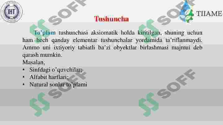 To’plamlar nazariyasi elementlari